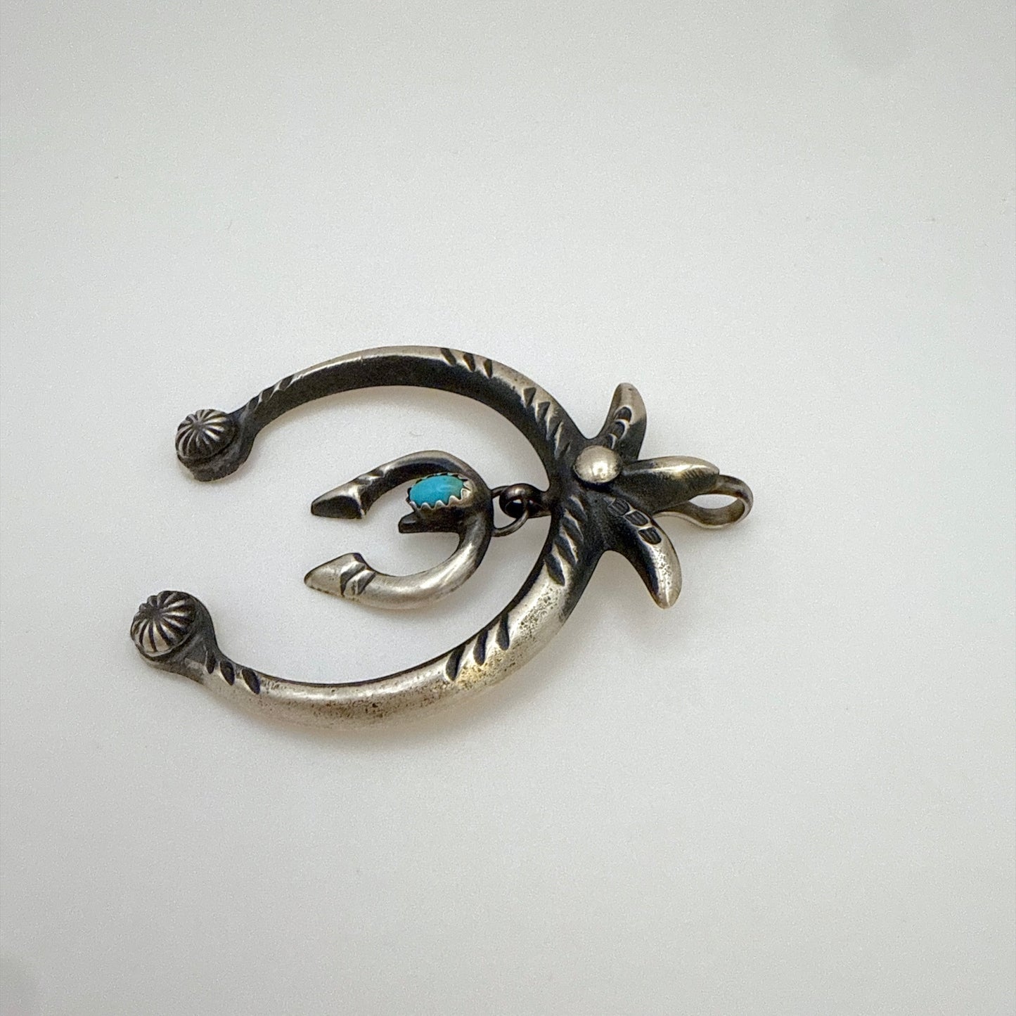 Kingman Turquoise Double Naja Pendant