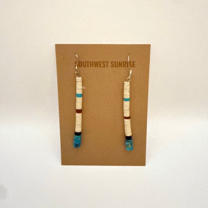Turquoise Shell Heishi Earrings C