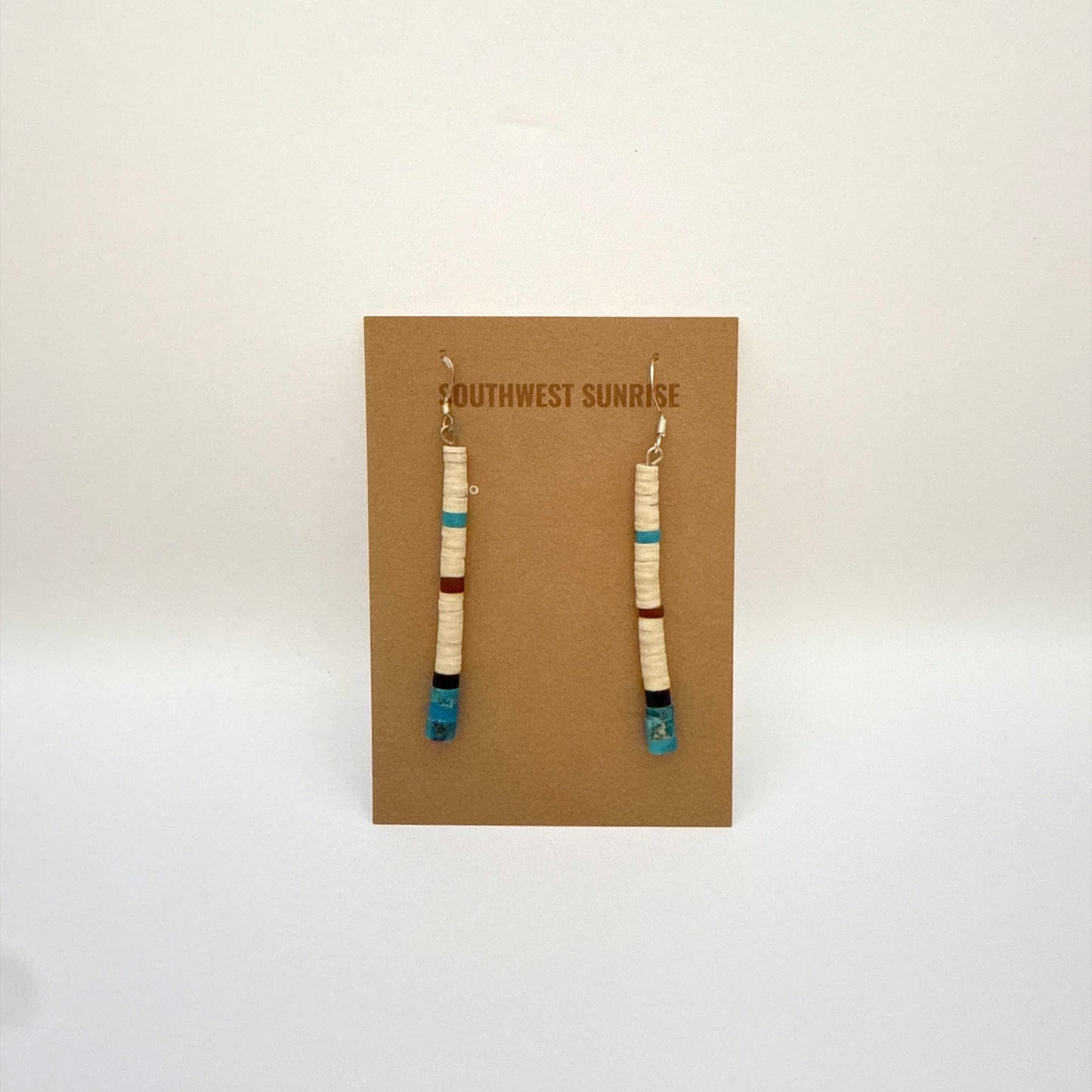 Turquoise Shell Heishi Earrings C