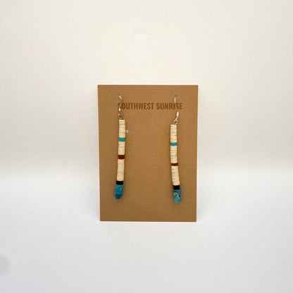 Turquoise Shell Heishi Earrings C