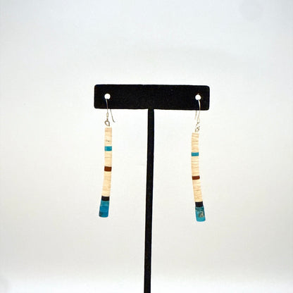 Turquoise Shell Heishi Earrings C