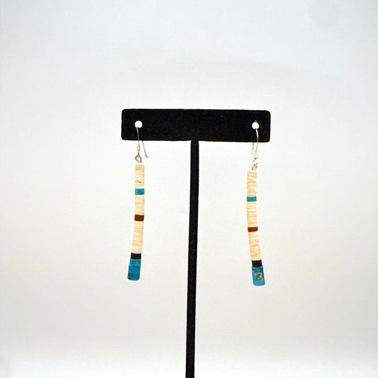 Turquoise Shell Heishi Earrings C