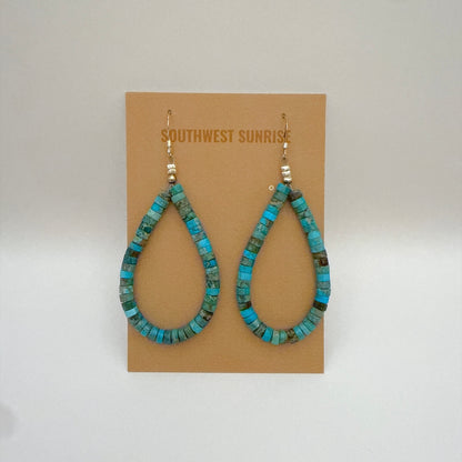 Kingman Turquoise Heishi Earrings A