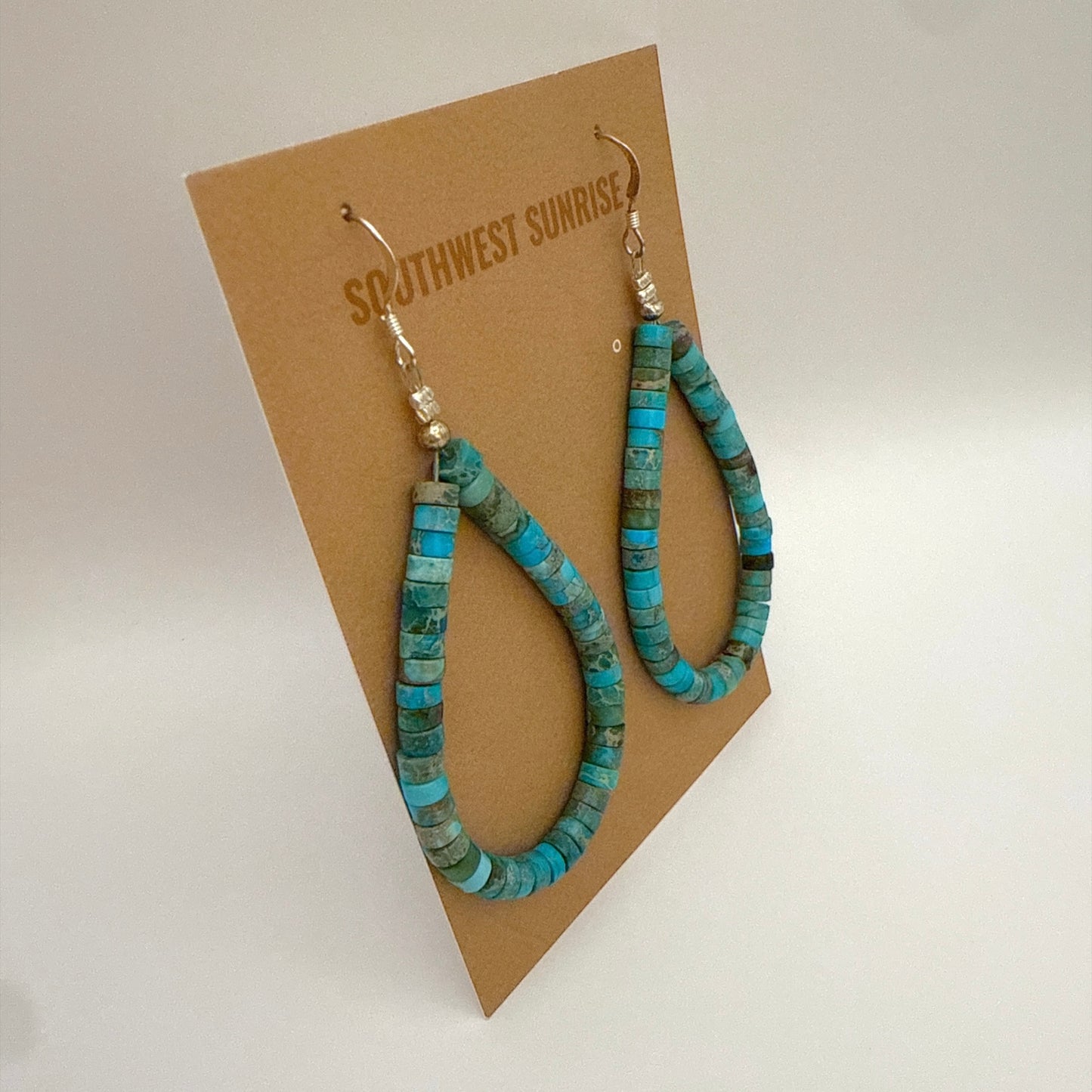 Kingman Turquoise Heishi Earrings A