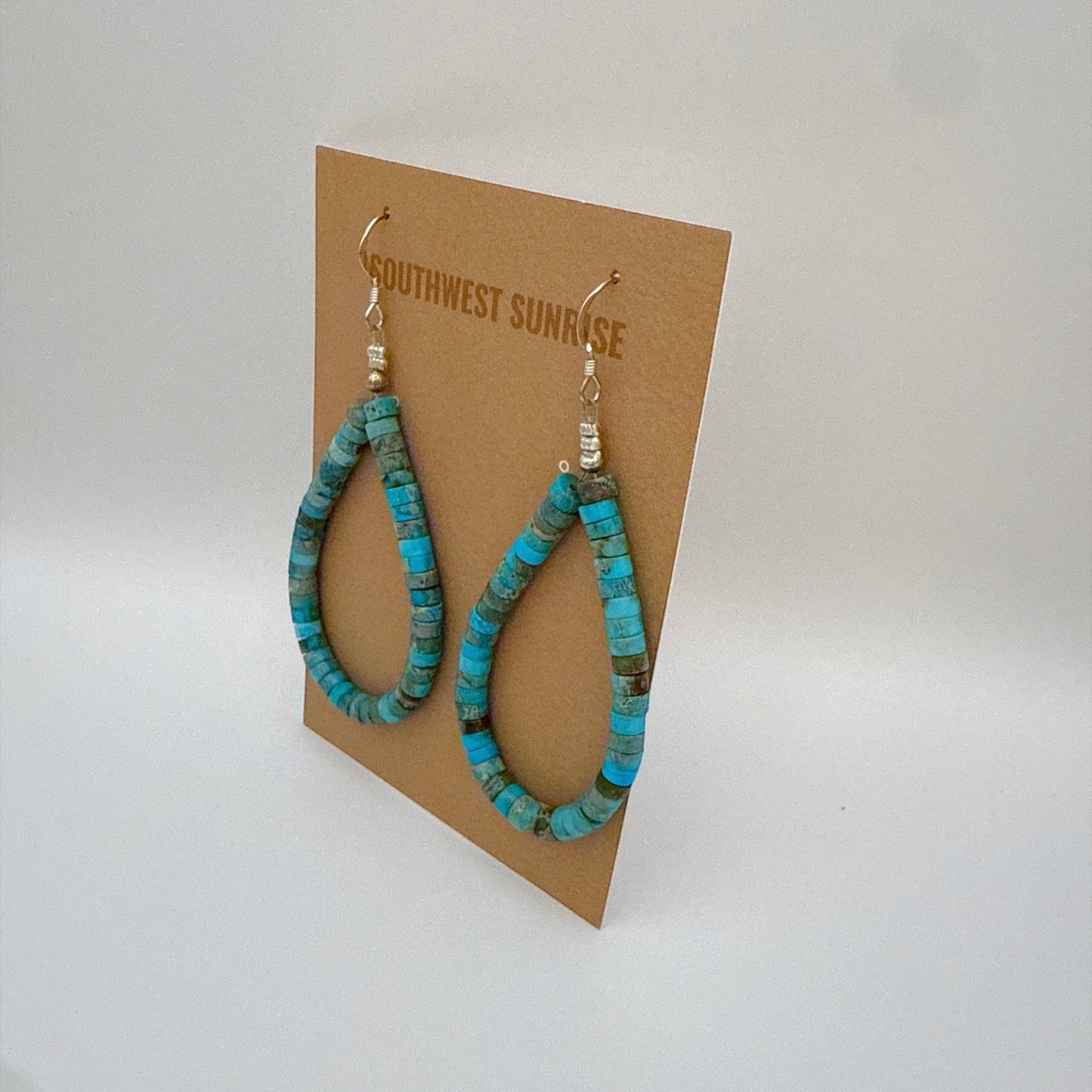Kingman Turquoise Heishi Earrings A