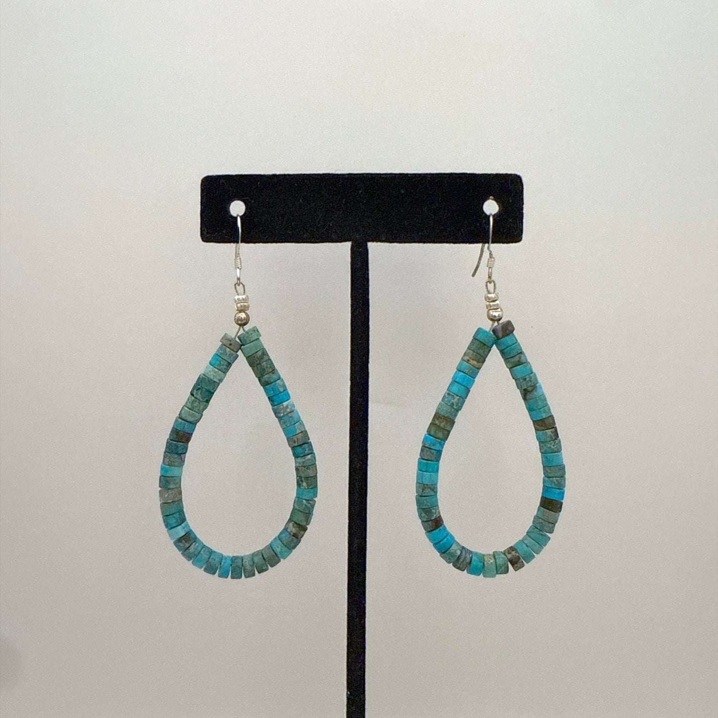 Kingman Turquoise Heishi Earrings A
