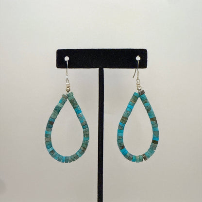 Kingman Turquoise Heishi Earrings A