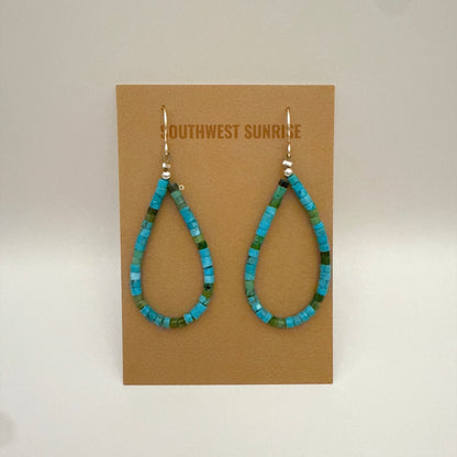 Kingman Turquoise Heishi Earrings B