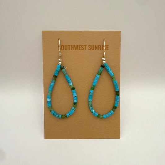 Kingman Turquoise Heishi Earrings B
