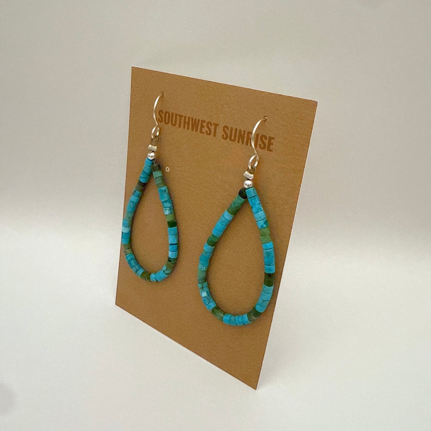 Kingman Turquoise Heishi Earrings B