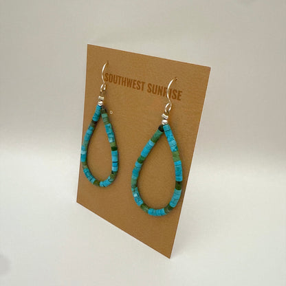 Kingman Turquoise Heishi Earrings B