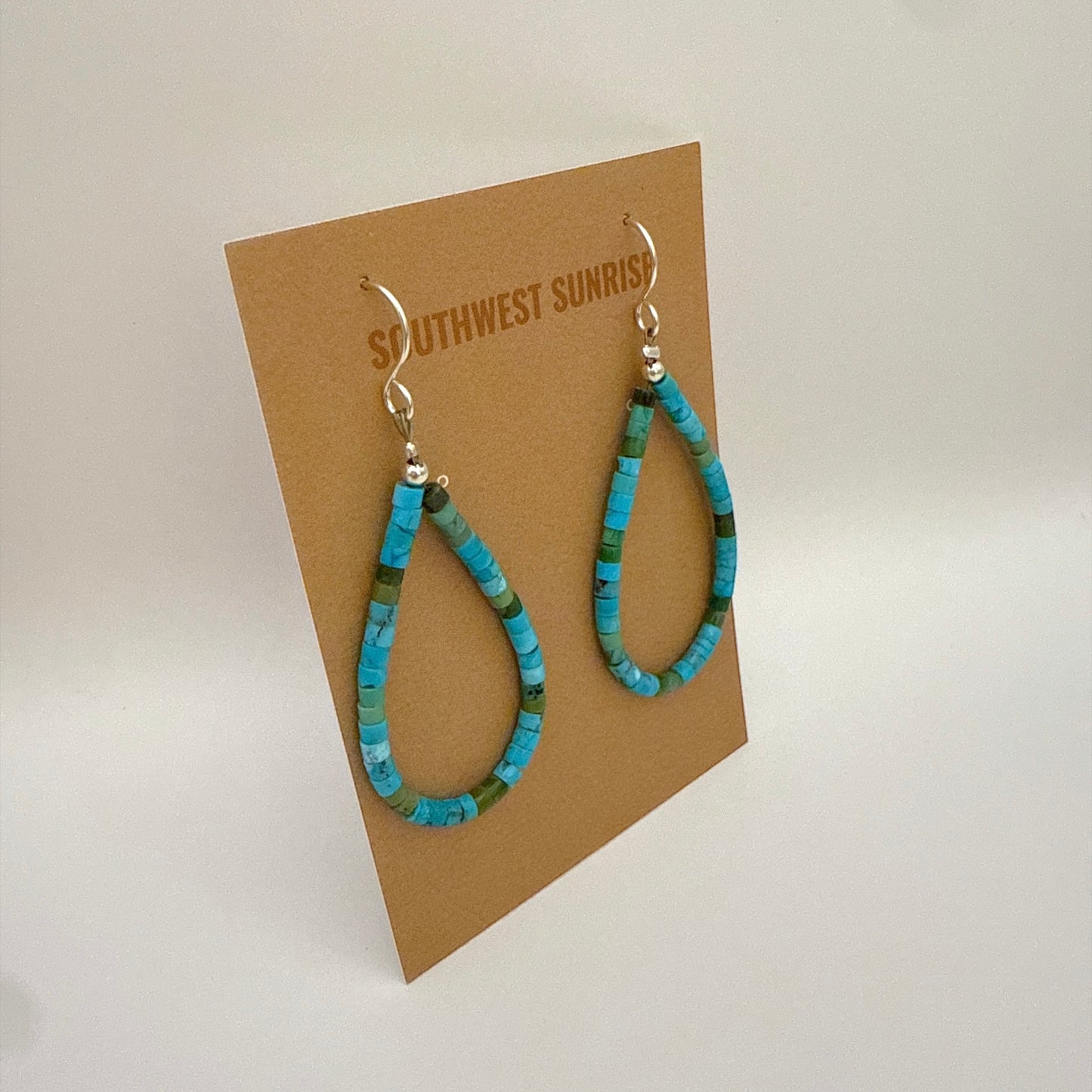 Kingman Turquoise Heishi Earrings B