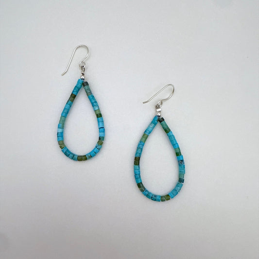 Kingman Turquoise Heishi Earrings B