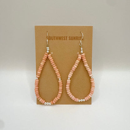 Pink Conch Heishi Earrings