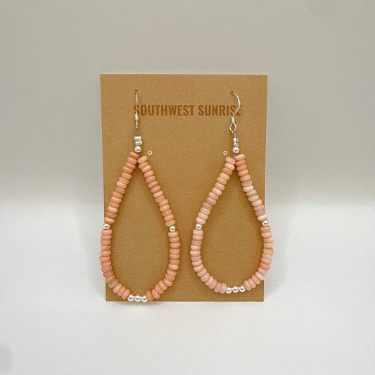Pink Conch Heishi Earrings