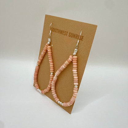 Pink Conch Heishi Earrings