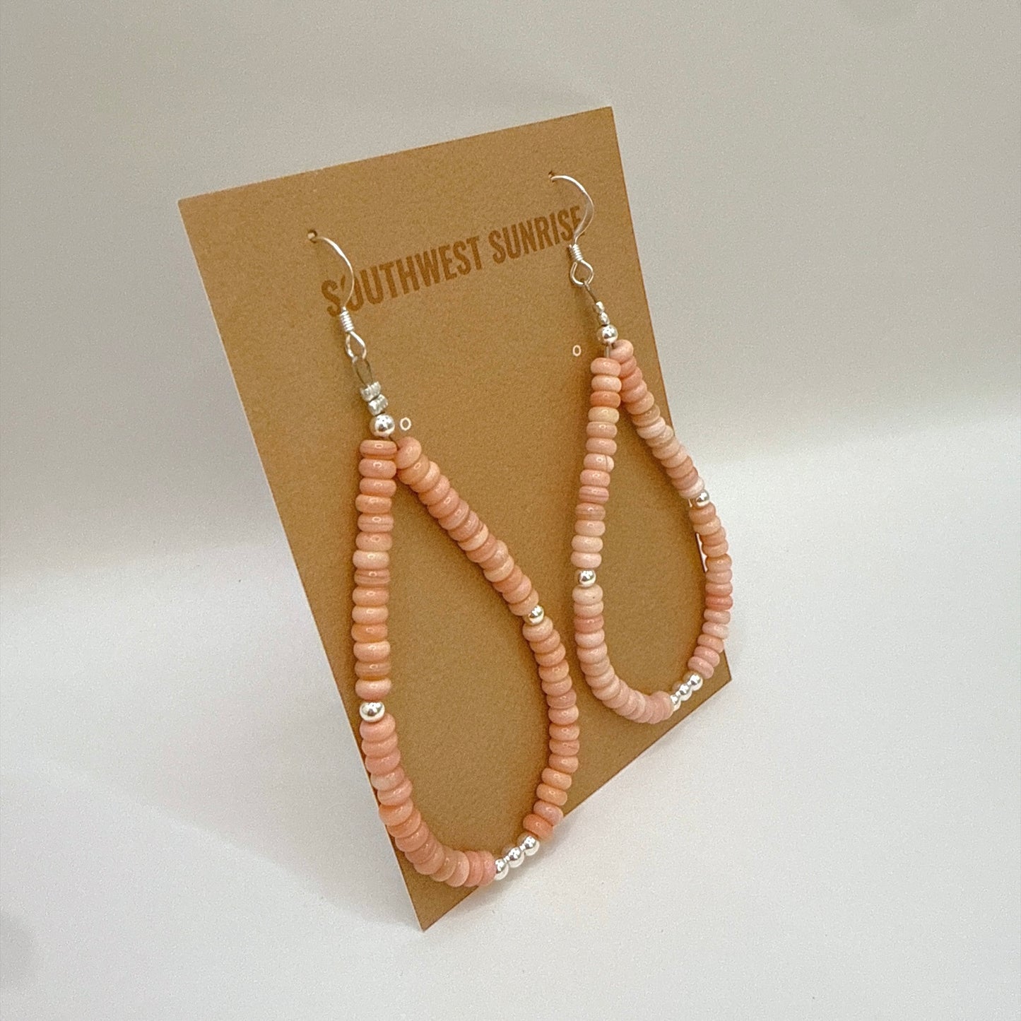 Pink Conch Heishi Earrings