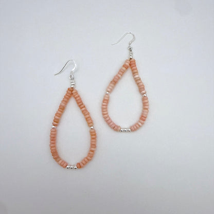 Pink Conch Heishi Earrings