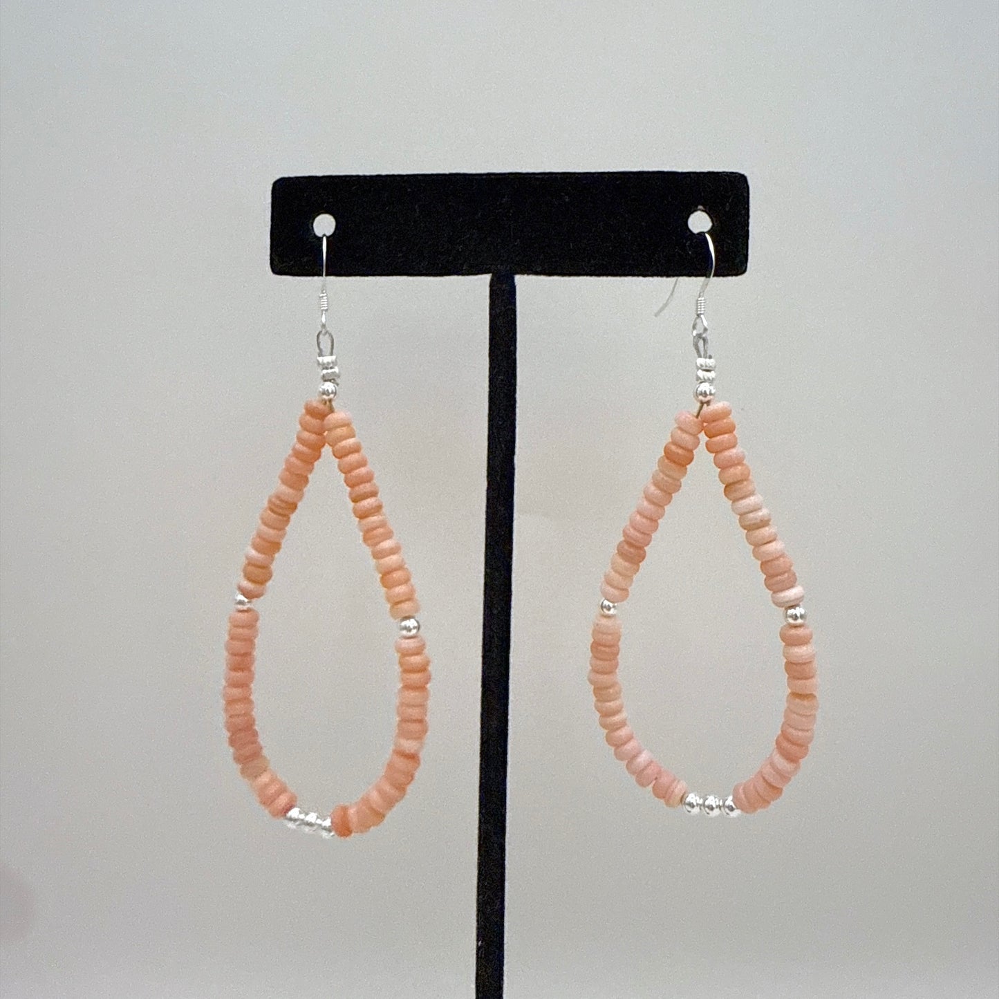 Pink Conch Heishi Earrings