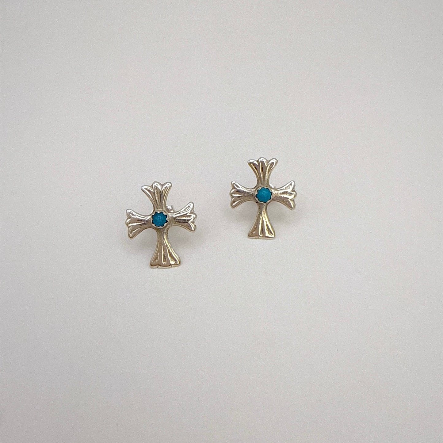 Turquoise Cross Stud Earrings A