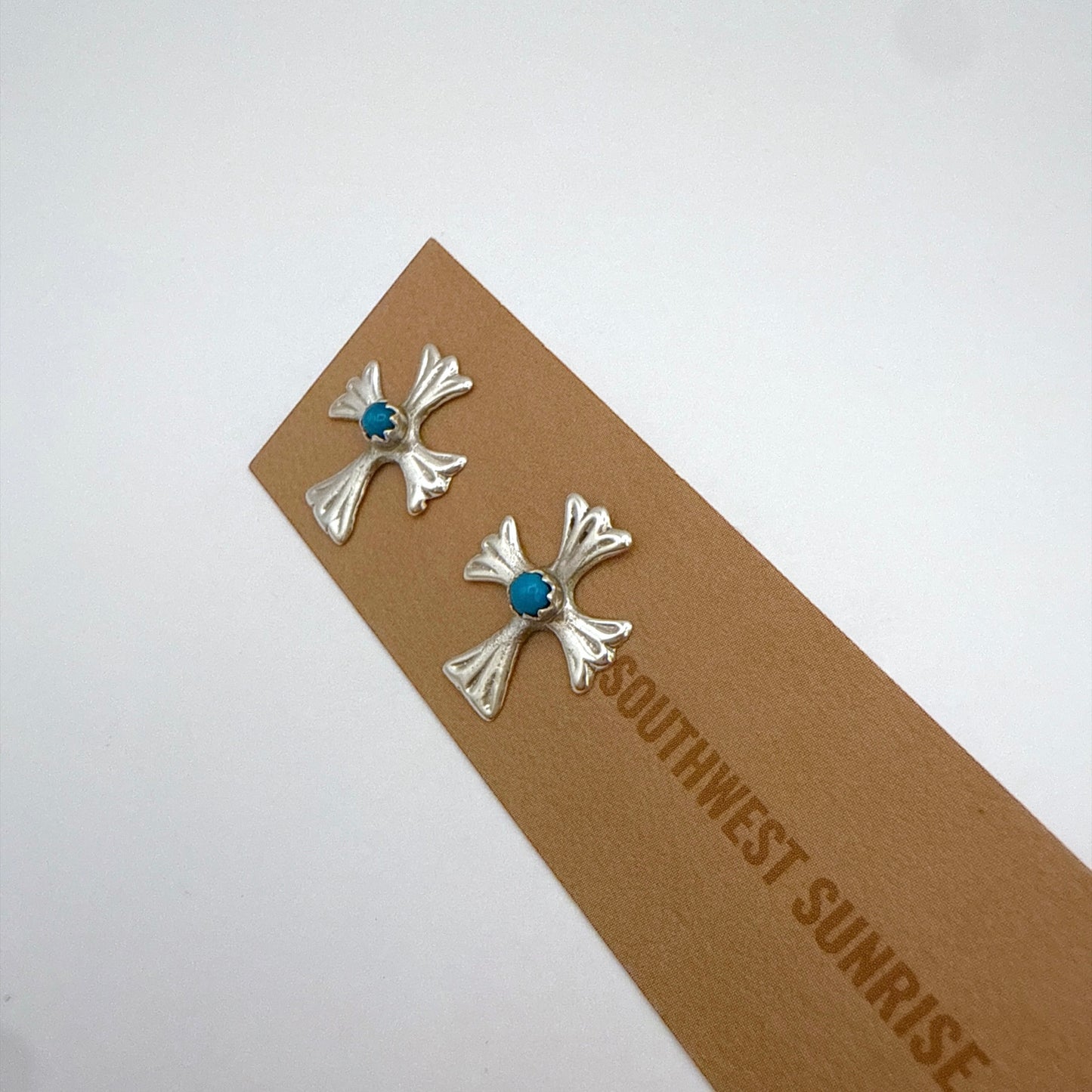 Turquoise Cross Stud Earrings A