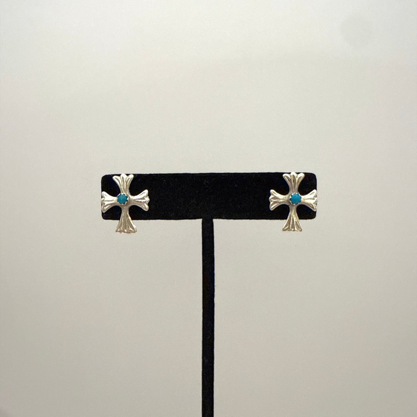 Turquoise Cross Stud Earrings A