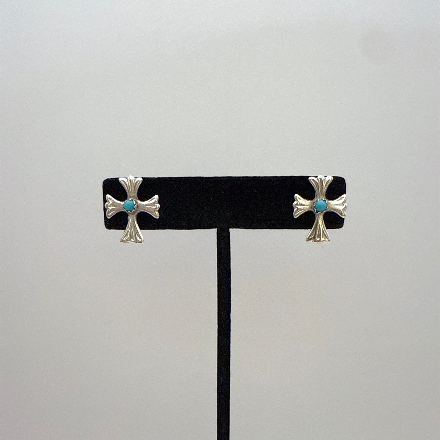 Turquoise Cross Stud Earrings B