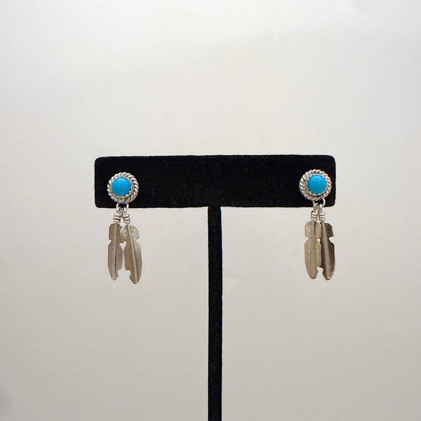 Turquoise Feather Earrings