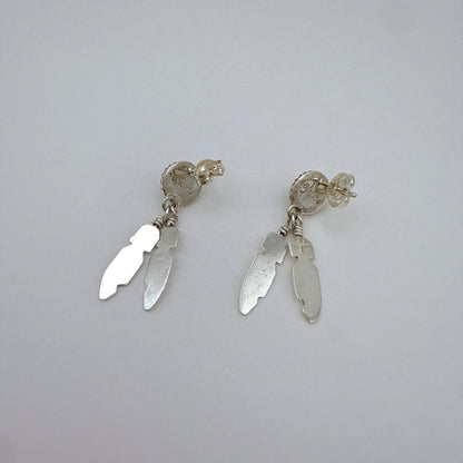 Black Onyx Feather Earrings