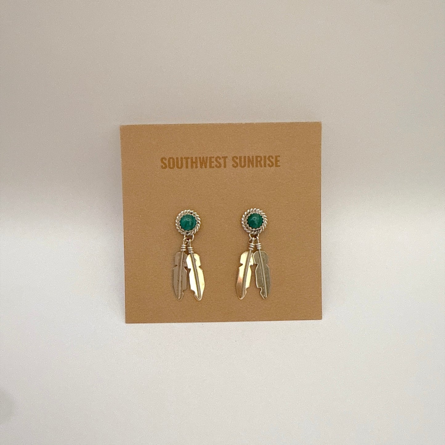 Malachite Feather Earrings