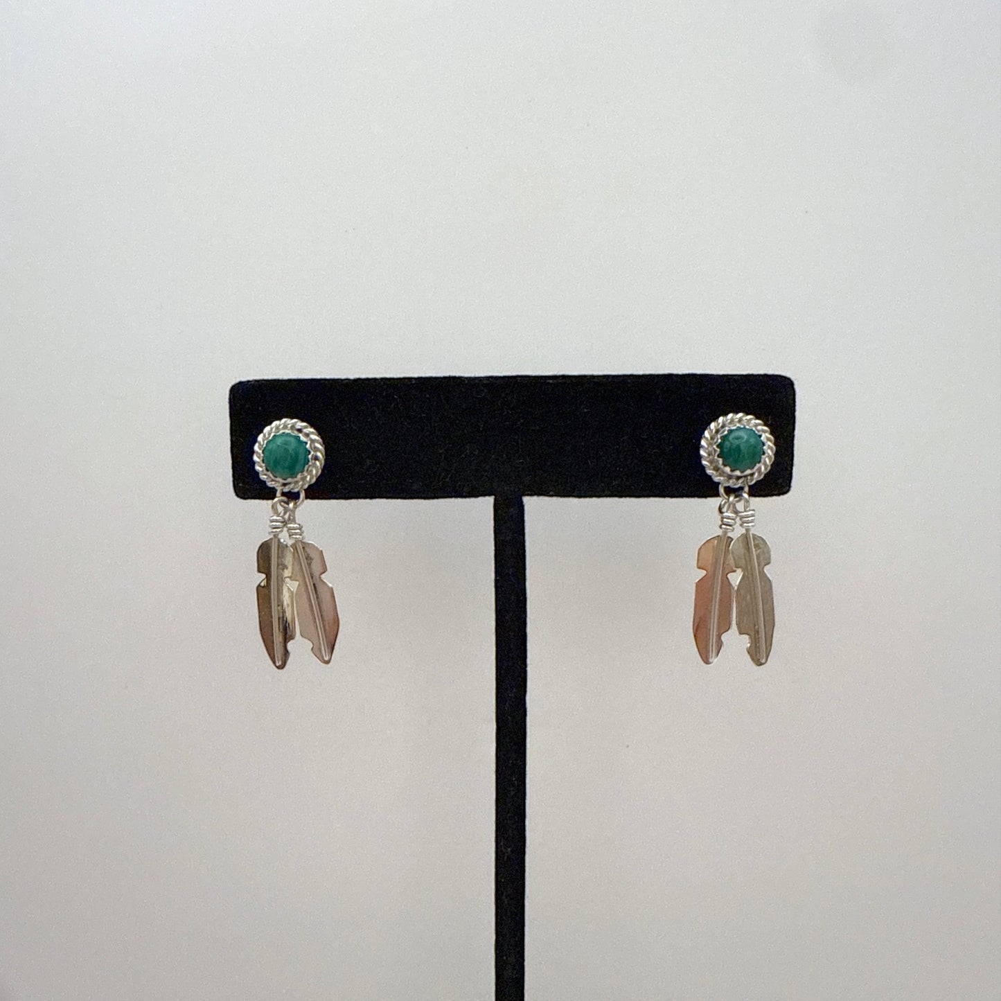 Malachite Feather Earrings