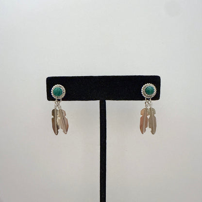 Malachite Feather Earrings