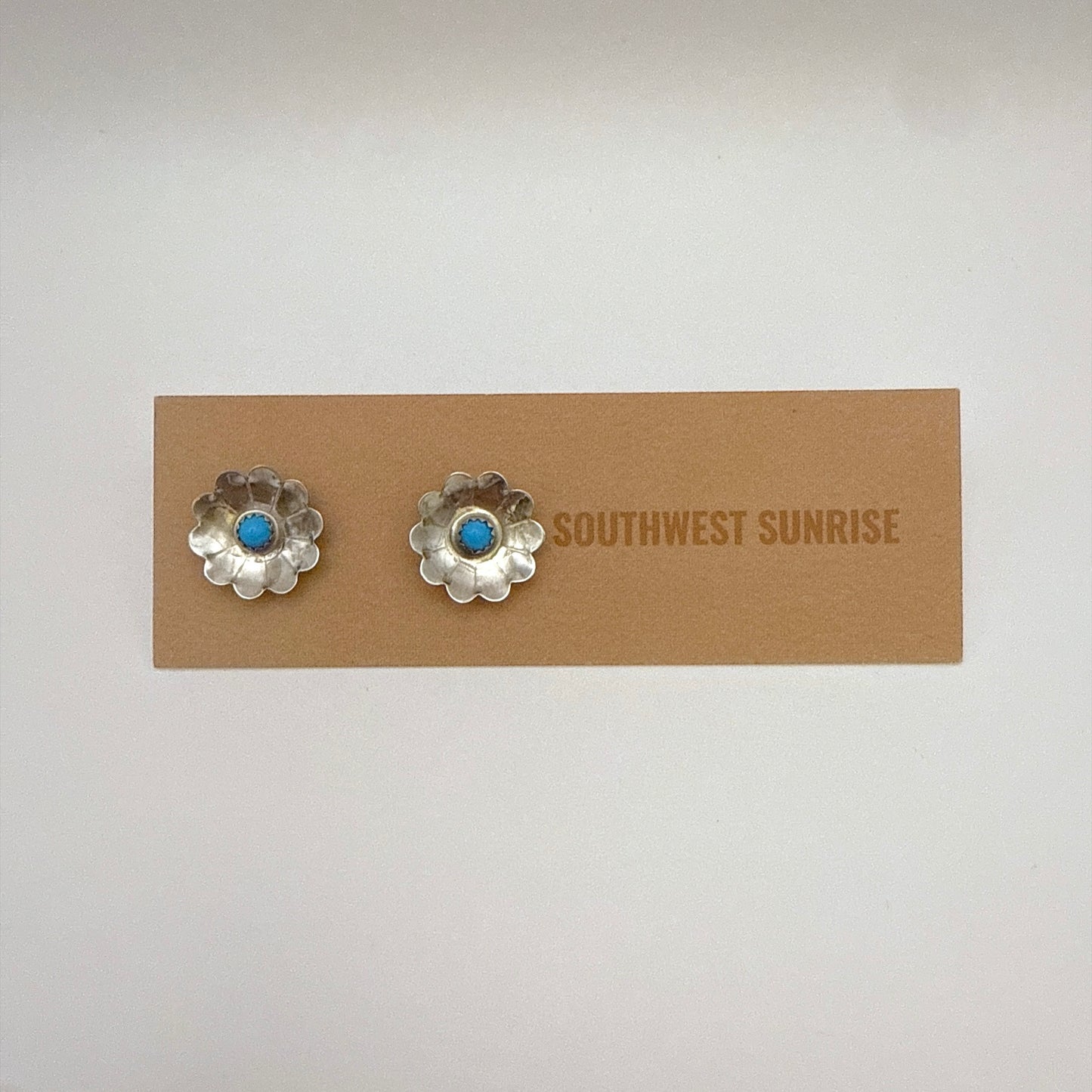 Turquoise Flower Stud Earrings