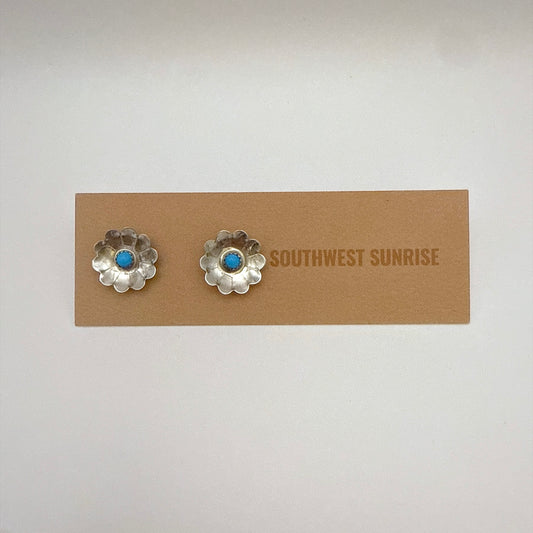 Turquoise Flower Stud Earrings
