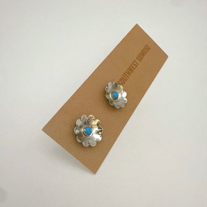 Turquoise Flower Stud Earrings