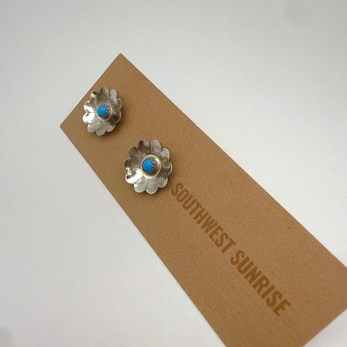 Turquoise Flower Stud Earrings