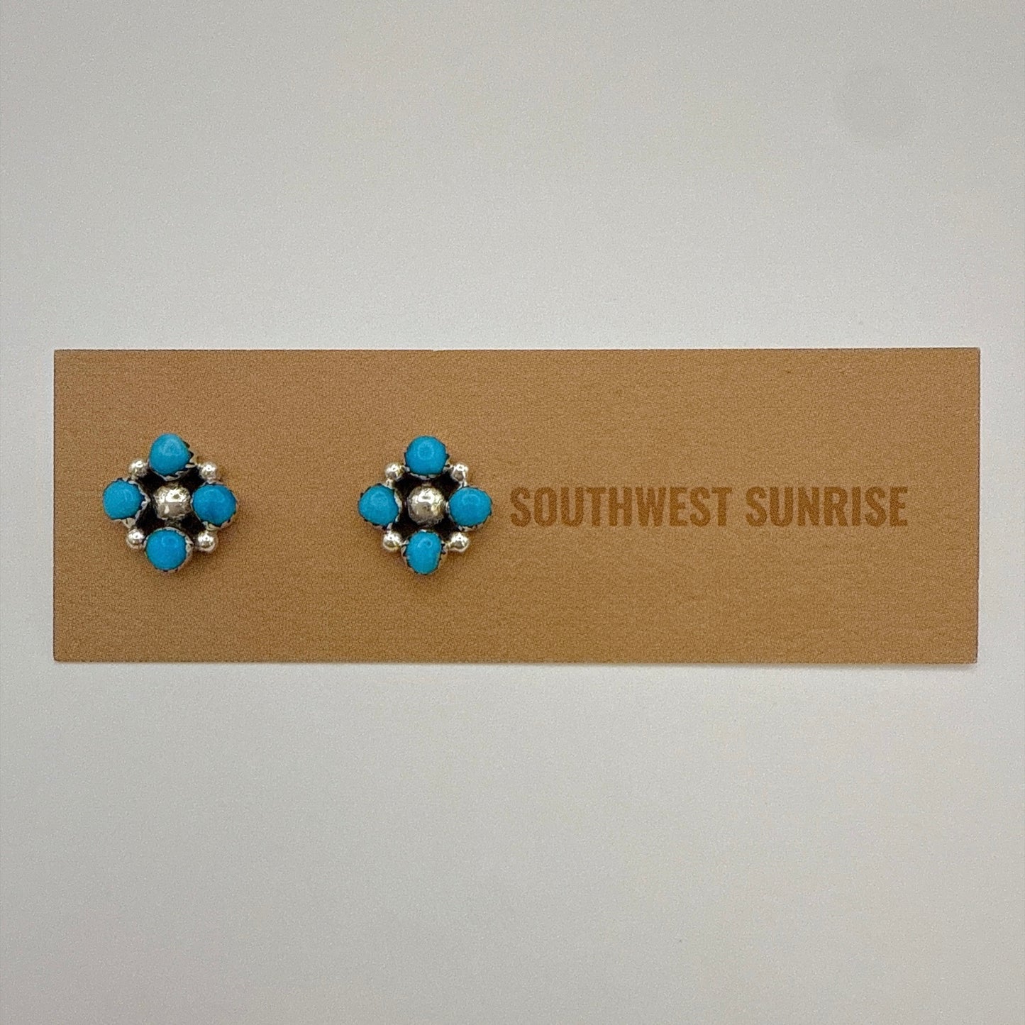 Four Turquoise Stud Earrings