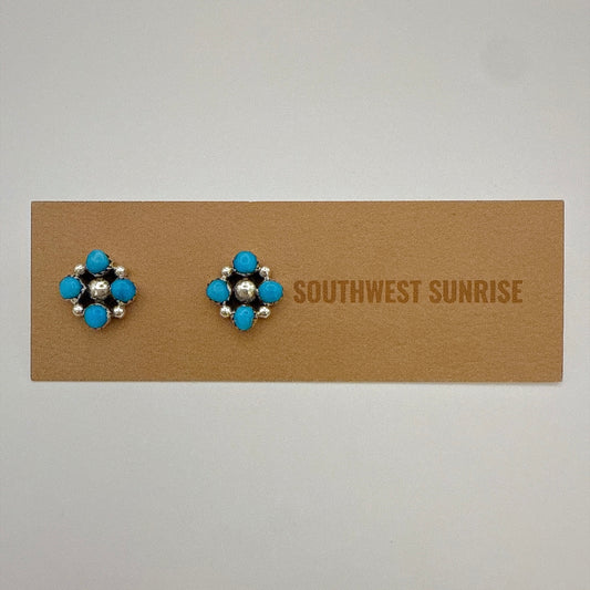 Four Turquoise Stud Earrings