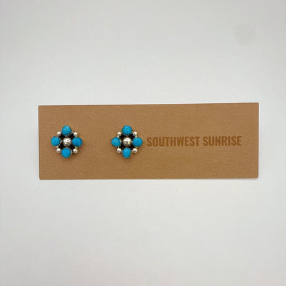 Four Turquoise Stud Earrings