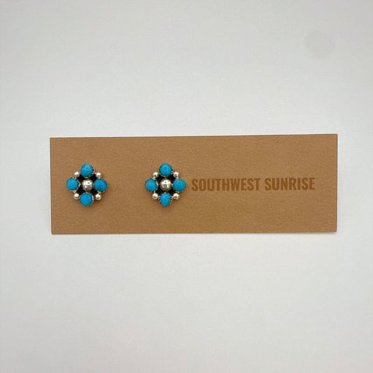Four Turquoise Stud Earrings