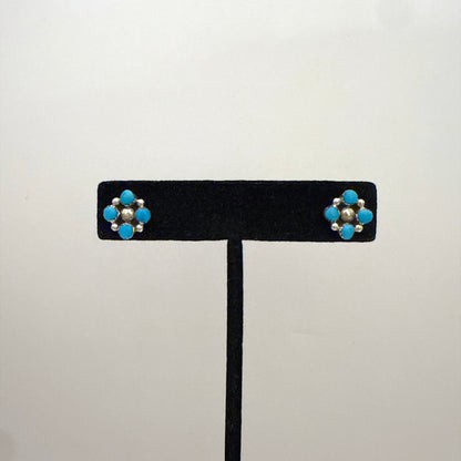 Four Turquoise Stud Earrings