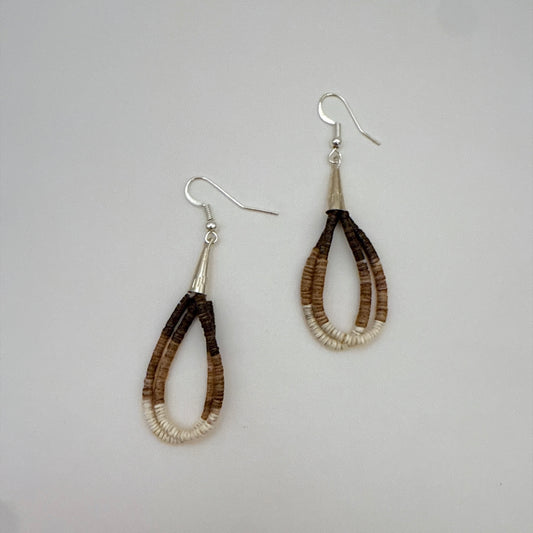 Two Strand Shell Heishi Earrings B