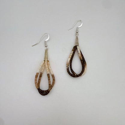Two Strand Shell Heishi Earrings C