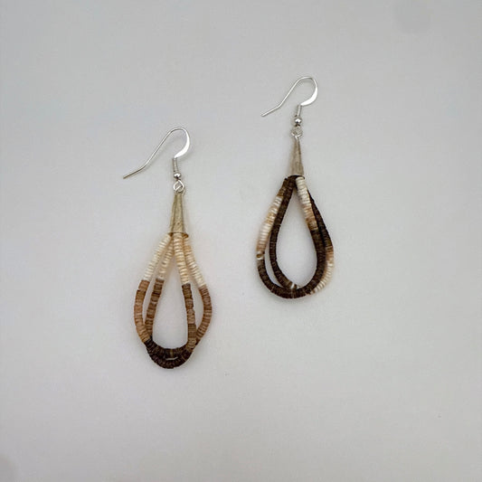 Two Strand Shell Heishi Earrings C