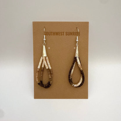 Two Strand Shell Heishi Earrings C