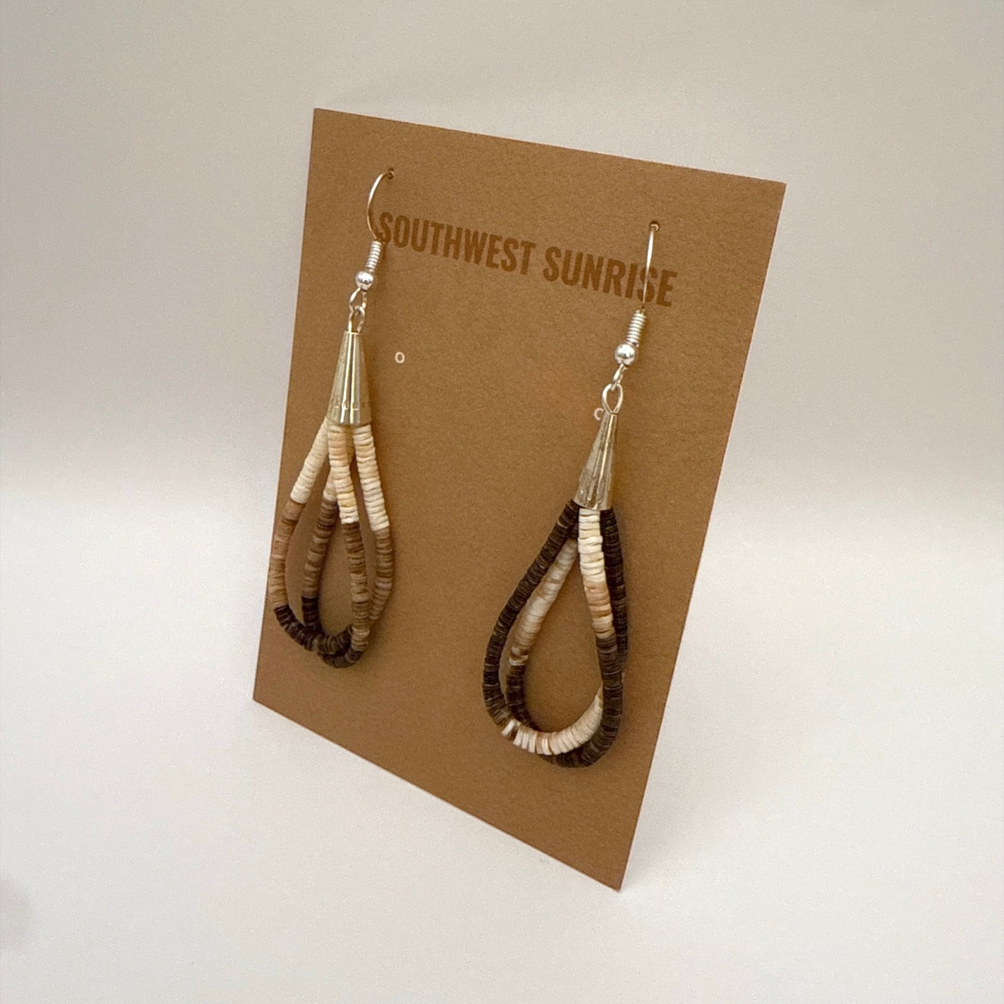 Two Strand Shell Heishi Earrings C