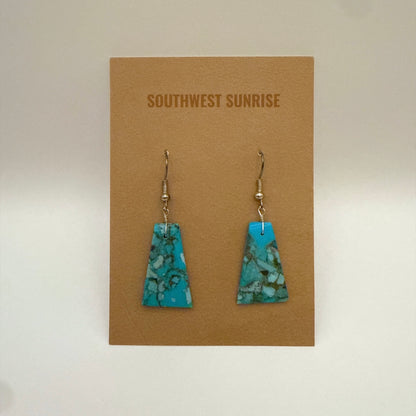 Turquoise Slab Earrings A