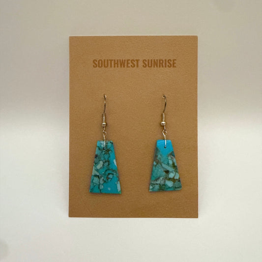 Turquoise Slab Earrings A