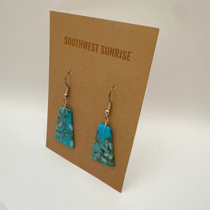 Turquoise Slab Earrings A