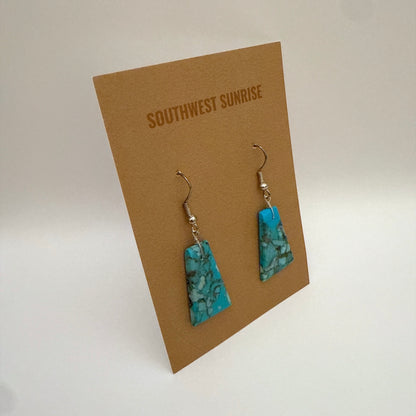 Turquoise Slab Earrings A